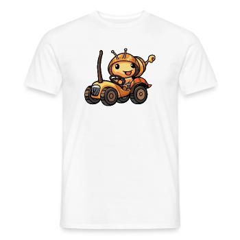 Snail Tractor Farmer - Men's T-Shirt - white - Front - AI Model Male 178 dark (178cm)