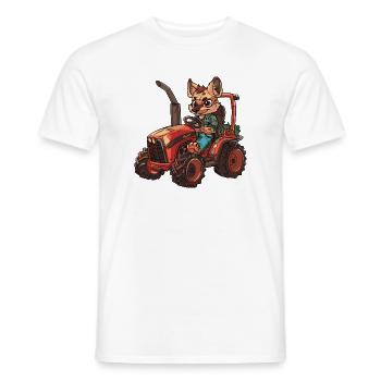 Hyène Tractor Farmer - T-shirt homme - blanc - Devant - AI Model Male 178 dark (178cm)