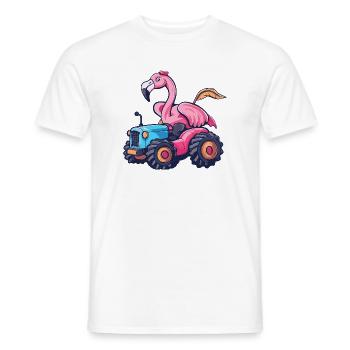 Flamingo Tractor Farmer - T-shirt homme - blanc - Devant - AI Model Male 178 dark (178cm)