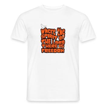 Where The Spirit Of The Lord Is There Is Freedom - Men's T-Shirt - white - Front - AI Model Male 178 dark (178cm)