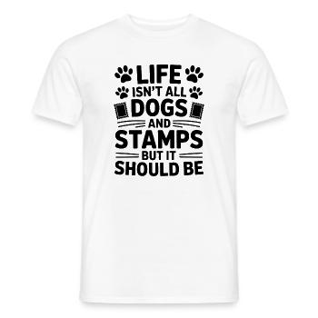 Briefmarken Spruch Hund Witz Briefmarken Geschenk - Männer T-Shirt - Weiß - Vorne - AI Model Male 178 dark (178cm)