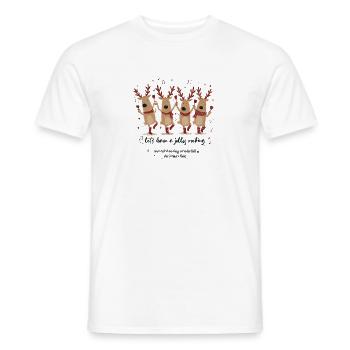 Rentier-Tanzfest Weihnachtsspaß - Männer T-Shirt - Weiß - Vorne - AI Model Male 178 dark (178cm)