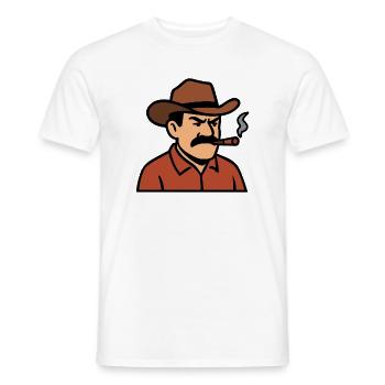 Cowboy with Cigar - Men's T-Shirt - white - Front - AI Model Male 178 dark (178cm)