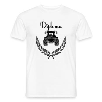 Diplom-Traktor - Männer T-Shirt - Weiß - Vorne - AI Model Male 178 dark (178cm)