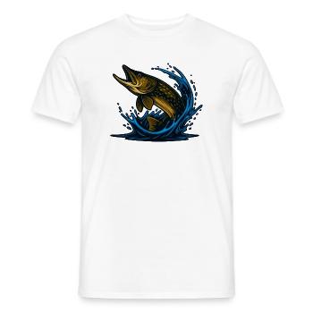Northern Pike Fish | Customisable Edition - Men's T-Shirt - white - Front - AI Model Male 178 dark (178cm)