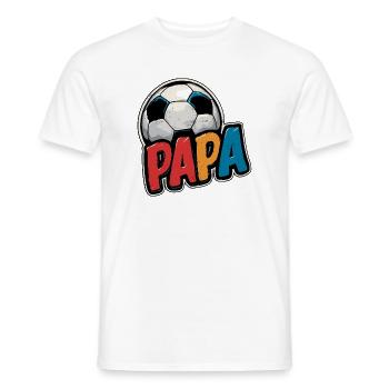 Papa Fußball Geschenk Geschenkidee - Männer T-Shirt - Weiß - Vorne - AI Model Male 178 dark (178cm)