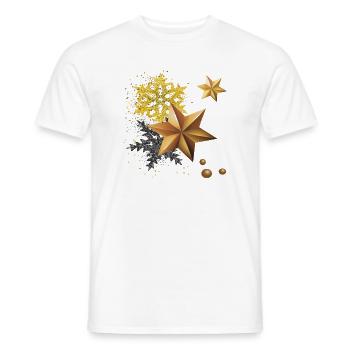 Gold stars for Christmas - Men's T-Shirt - white - Front - AI Model Male 178 dark (178cm)