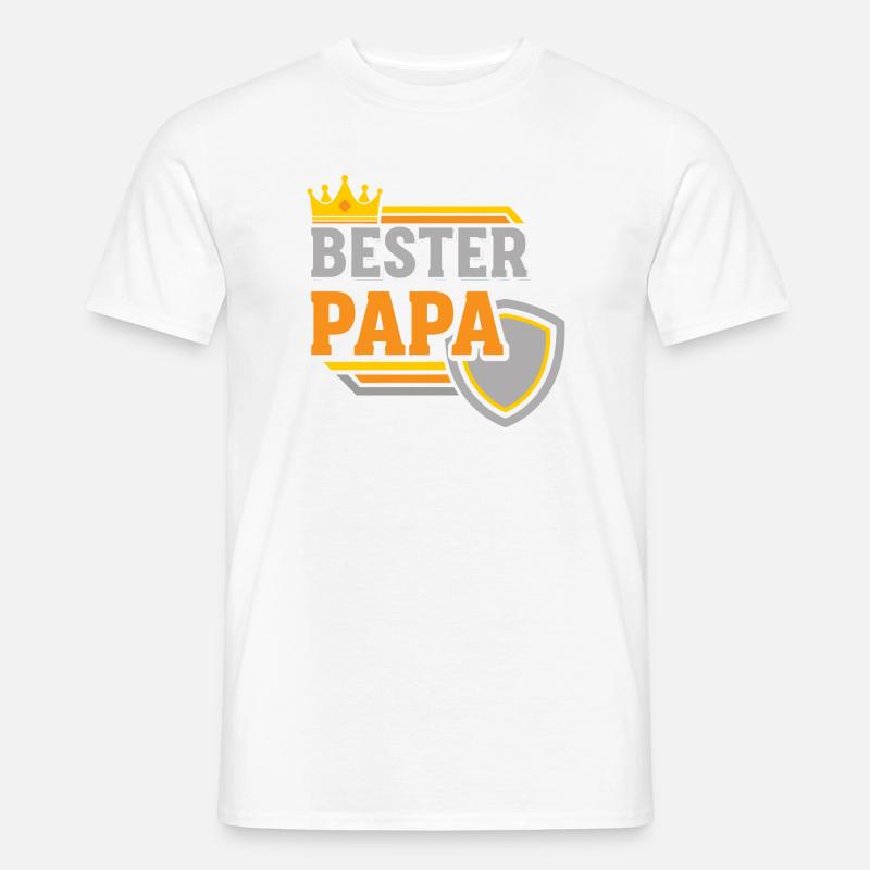 Bester Papa Krone Shield - Männer T-Shirt - Weiß