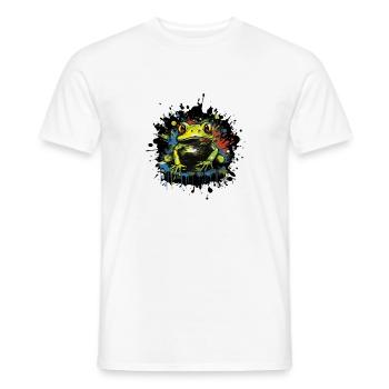 Farbklecks Frosch Neon Stil - Männer T-Shirt - Weiß - Vorne - AI Model Male 178 dark (178cm)