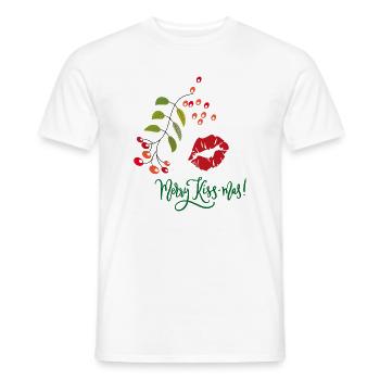 Merry Kiss-mas  Weihnachten - Männer T-Shirt - Weiß - Vorne - AI Model Male 178 dark (178cm)