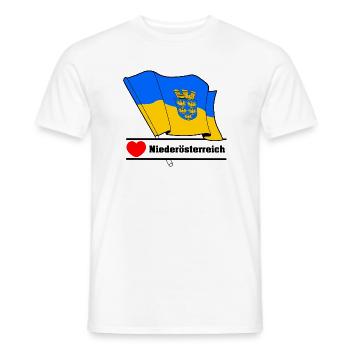 Lower Austria Flag with Heart - Men's T-Shirt - white - Front - AI Model Male 178 dark (178cm)