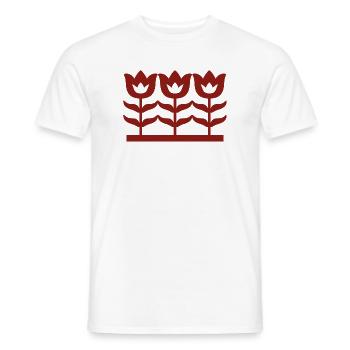 Rote Tulpen-Chinesisches Papierschnittmuster - Männer T-Shirt - Weiß - Vorne - AI Model Male 178 dark (178cm)