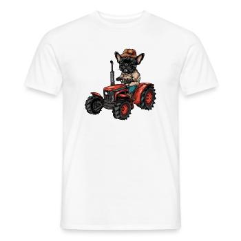 Éleveur français de tracteurs pour chiens Buldog - T-shirt homme - blanc - Devant - AI Model Male 178 dark (178cm)