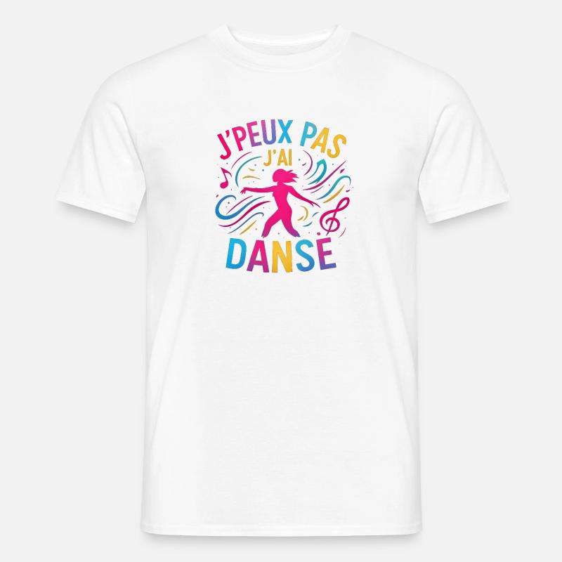 I Can't I Danced — Buntes Glitzern - Männer T-Shirt - Weiß