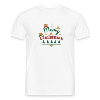 Fröhliche Weihnachten Retro-Print - Männer T-Shirt - Weiß - Vorne - AI Model Male 178 dark (178cm)