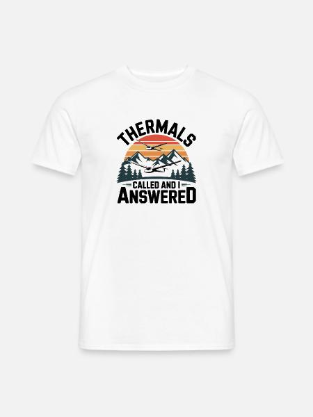 Glider thermals call, I answer – gliding - Men's T-Shirt - white