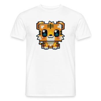 Mignon Pixel Tiger Kawaii - T-shirt homme - blanc - Devant - AI Model Male 178 dark (178cm)
