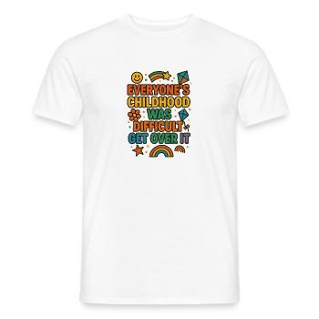 Résilience d’enfance : Passer à autre chose, drôle de dire - T-shirt homme - blanc - Devant - AI Model Male 178 dark (178cm)
