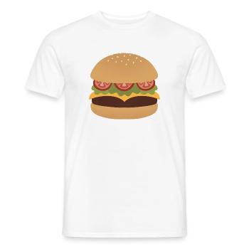 Klassische Burger Flat Kunst - Männer T-Shirt - Weiß - Vorne - AI Model Male 178 dark (178cm)