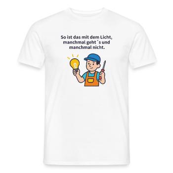 Light tinkerer: screwdriver & light bulb - Men's T-Shirt - white - Front - AI Model Male 178 dark (178cm)