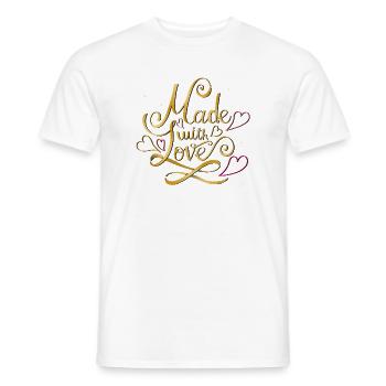 Made with Love - Men's T-Shirt - white - Front - AI Model Male 178 dark (178cm)