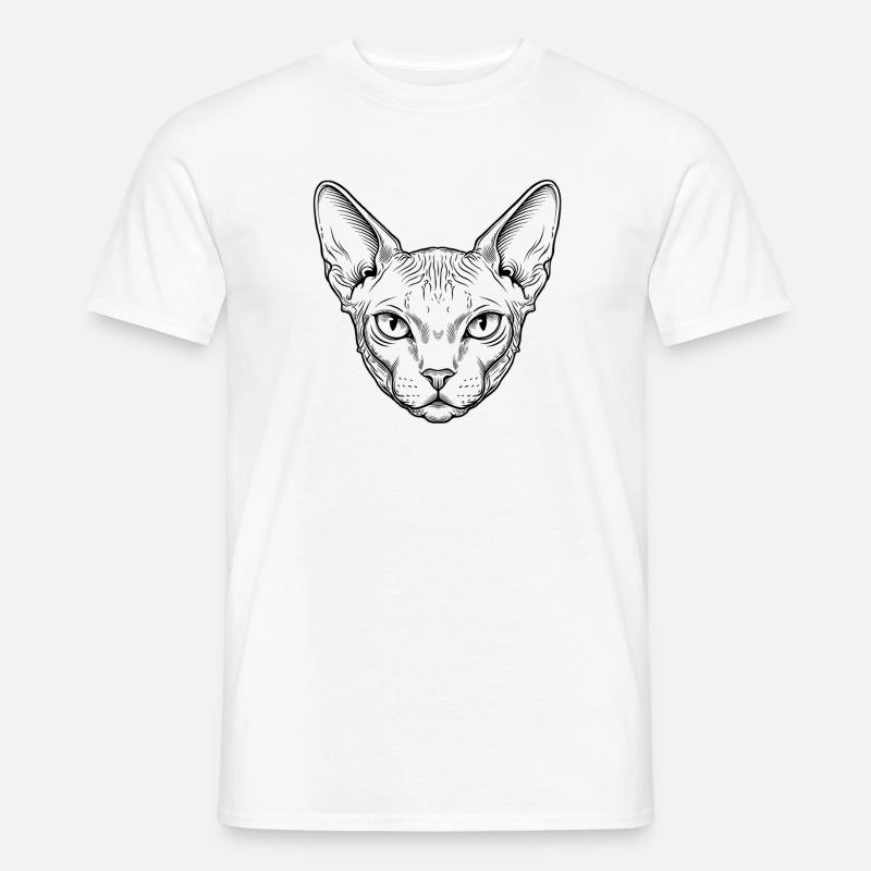 Sphynx Katze - Männer T-Shirt - Weiß