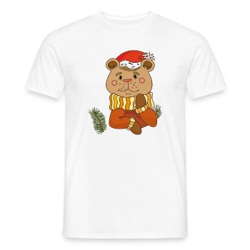 Teddybär  Weihnachten  - Männer T-Shirt - Weiß - Vorne - AI Model Male 178 dark (178cm)