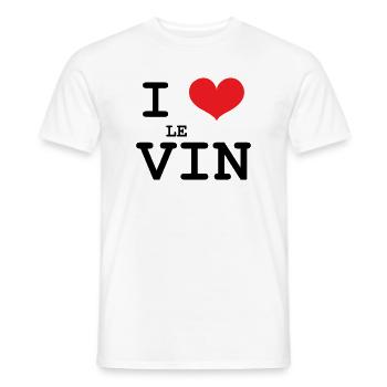 I love wine / Alcohol - Men's T-Shirt - white - Front - AI Model Male 178 dark (178cm)