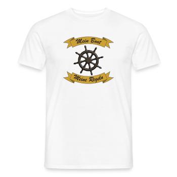 Mon bateau, mes règles - Cadeau amusant pour le capitaine - T-shirt homme - blanc - Devant - AI Model Male 178 dark (178cm)