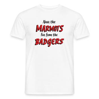 près des marmottes, loin des blaireaux - T-shirt homme - blanc - Devant - AI Model Male 178 dark (178cm)