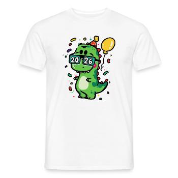 Kawaii Party Dino 2026 New Year's Eve New Year - Men's T-Shirt - white - Front - AI Model Male 178 dark (178cm)