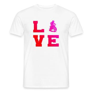 Attention motocross fans, simple statement - Men's T-Shirt - white - Front - AI Model Male 178 dark (178cm)