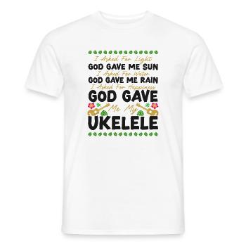 Ukulélé hawaïen que j’ai demandé - T-shirt homme - blanc - Devant - AI Model Male 178 dark (178cm)