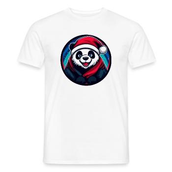 Panda Santa Fest Design - Men's T-Shirt - white - Front - AI Model Male 178 dark (178cm)