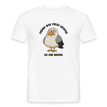 In the past, many things were easier - Seagull Saying - Men's T-Shirt - white - Front - AI Model Male 178 dark (178cm)
