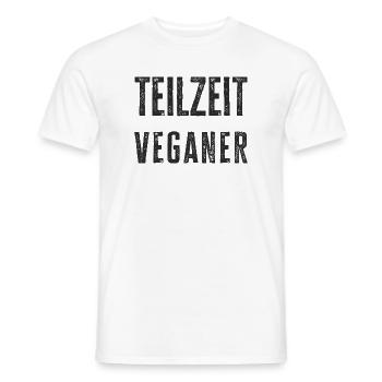 Part-time Vegan Stamp Design - Men's T-Shirt - white - Front - AI Model Male 178 dark (178cm)