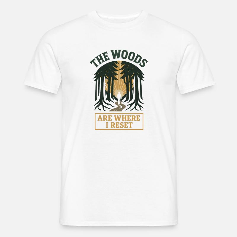 Forest Walk Overthinker Mental Reset - Männer T-Shirt - Weiß