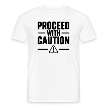 Procédez avec prudence - T-shirt homme - blanc - Devant - AI Model Male 178 dark (178cm)