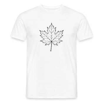 Maple Leaf Line Design - Men's T-Shirt - white - Front - AI Model Male 178 dark (178cm)