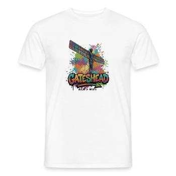 Ange du Nord – Ailes au-dessus du Nord - T-shirt homme - blanc - Devant - AI Model Male 178 dark (178cm)