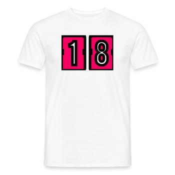 18. 18 JAHRE ALT. 18-JÄHRIGES JUBILÄUM. 18. GEBURTSTAG. - Männer T-Shirt - Weiß - Vorne - AI Model Male 178 dark (178cm)