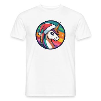 Einhorn Winterzauber - Männer T-Shirt - Weiß - Vorne - AI Model Male 178 dark (178cm)