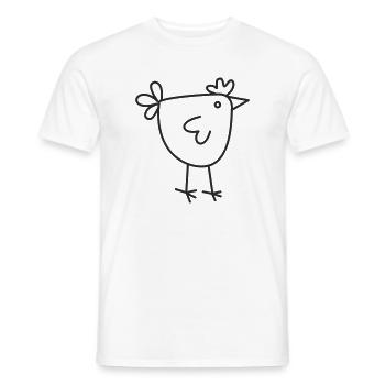 Poulet au dessin au trait - T-shirt homme - blanc - Devant - AI Model Male 178 dark (178cm)