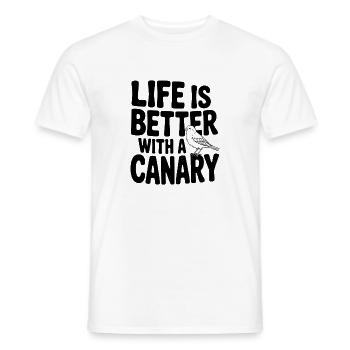 Life is Better with a Canary - Men's T-Shirt - white - Front - AI Model Male 178 dark (178cm)