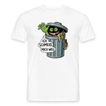 Trash Monster: Ich schmeiß mich weg - Männer T-Shirt - Weiß - Vorne - AI Model Male 178 dark (178cm)