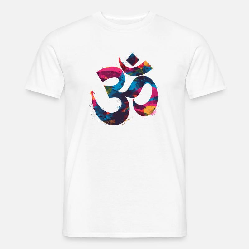 Buntes Om Symbol im Graffiti Style - Männer T-Shirt - Weiß