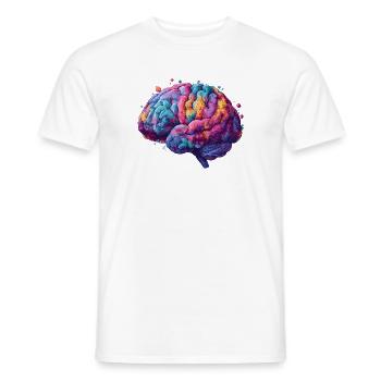Colorful Neurodiversity Brain in Colorful Kun - Men's T-Shirt - white - Front - AI Model Male 178 dark (178cm)