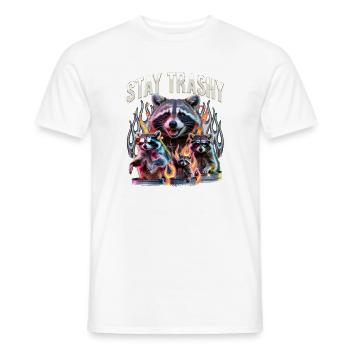 Funny Raccoon - Männer T-Shirt - Weiß - Vorne - AI Model Male 178 dark (178cm)