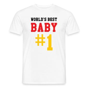 Best Baby - Birth - Child - Men's T-Shirt - white - Front - AI Model Male 178 dark (178cm)