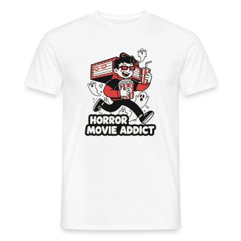 Horrorfilm Süchtiger Kinogänger - Männer T-Shirt - Weiß - Vorne - AI Model Male 178 dark (178cm)